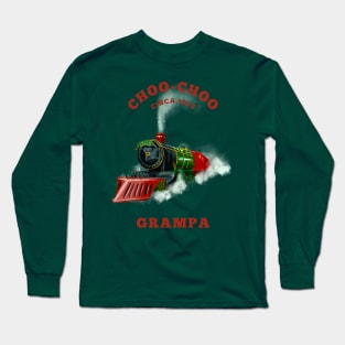 Choo Choo Grampa Christmas Train Long Sleeve T-Shirt